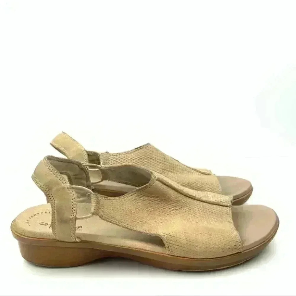 Clarks collection sandals size 8 39 tan suede